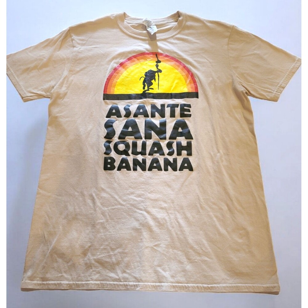 Asante Sana Squash Banana Lion King T Shirt Gildan Large Mens 90's Style Tan